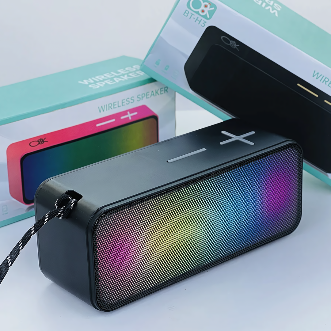 Boxa Portabila RGB (KS51), Bluetooth 5.0, Sunet Clar, Bass Puternic, Negru