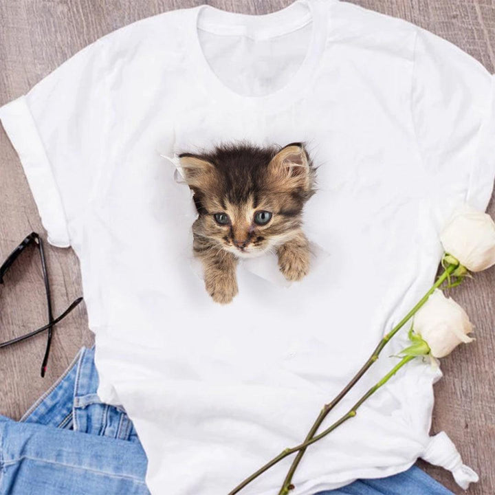 Tricou Cat Lover, So Tiny, Alb - Printery