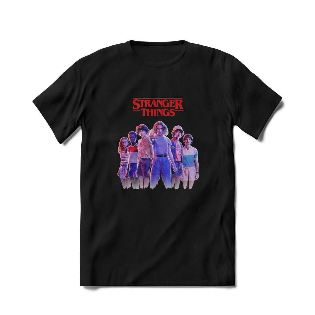 Tricou Stranger Things, The Team, Negru - Printery