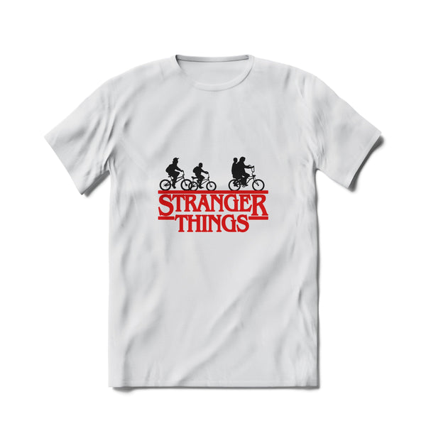 Tricou Stranger Things, Bikers, Alb - Printery