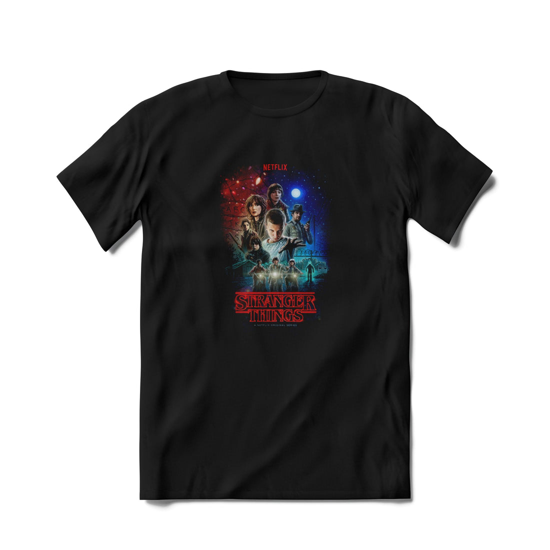 Tricou Stranger Things, Crop, Negru - Printery