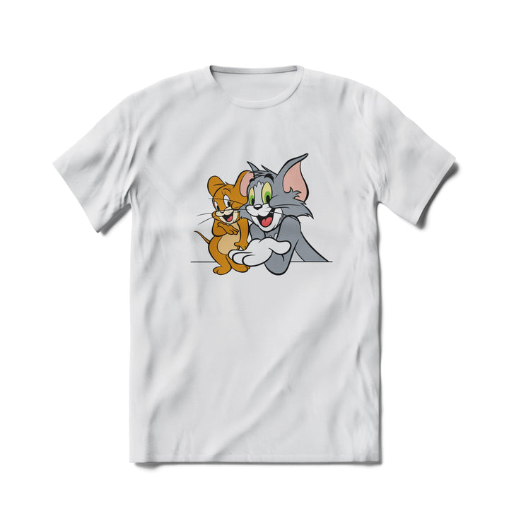 Tricou Desenele Copilariei, Tom si Jerry, Alb - Printery
