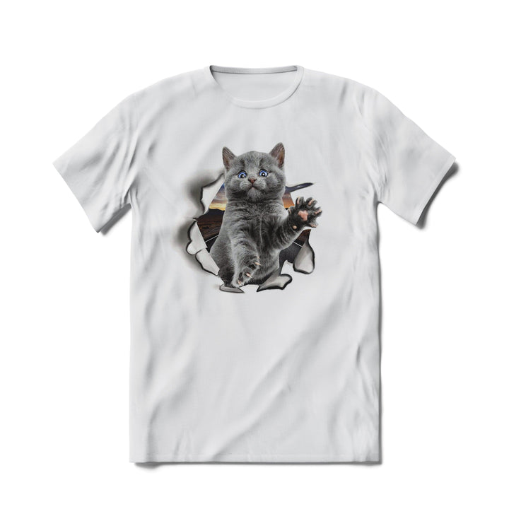 Tricou Cat Lover, Play with Me, Alb - Printery