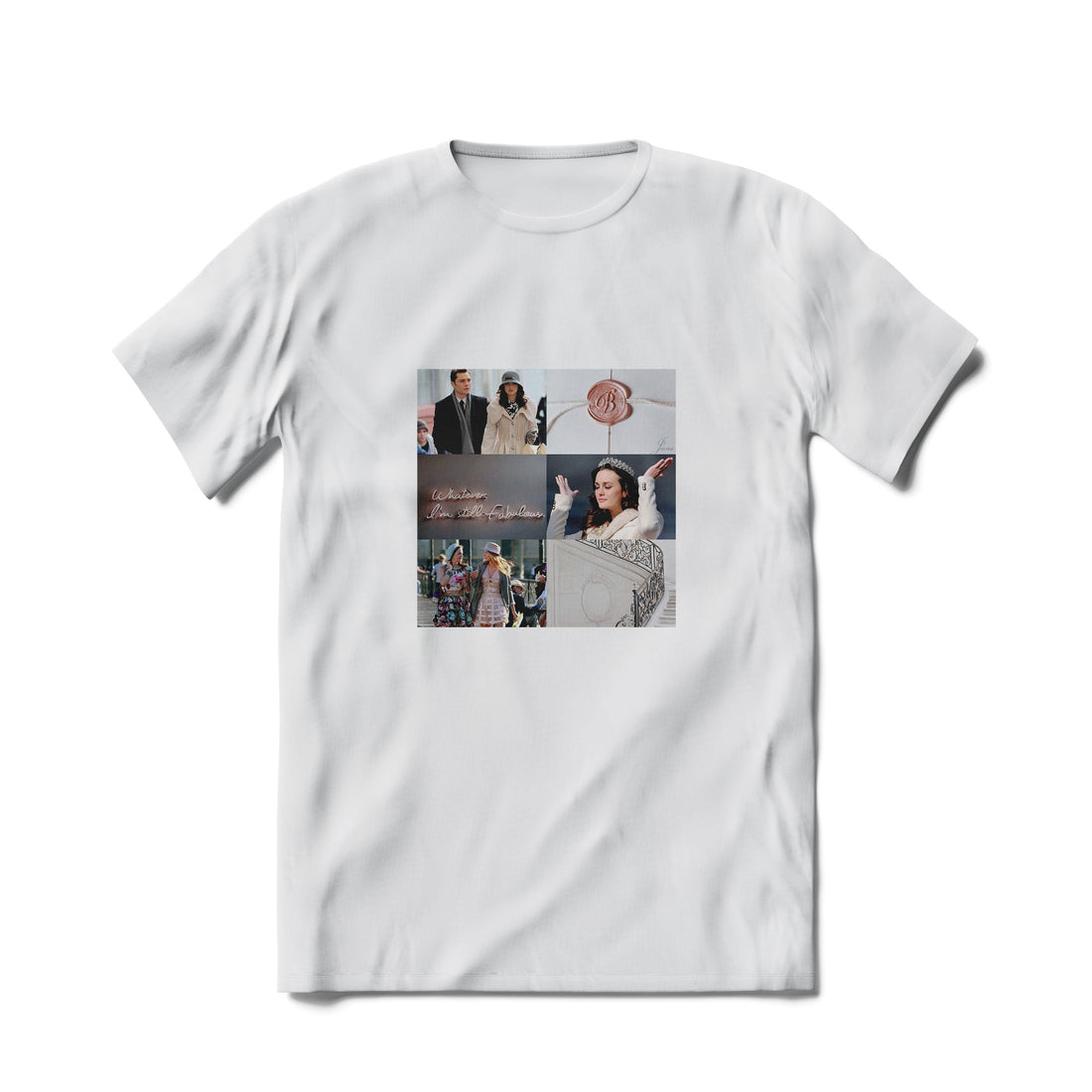 Tricou Gossip Girl, Aesthetic, Alb - Printery